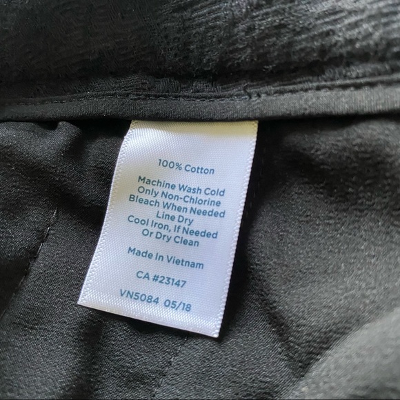 Talbots 100% Cotton Black Floral Cropped Trouser Pants | Talbots Dress Pants - Picture 12 of 14